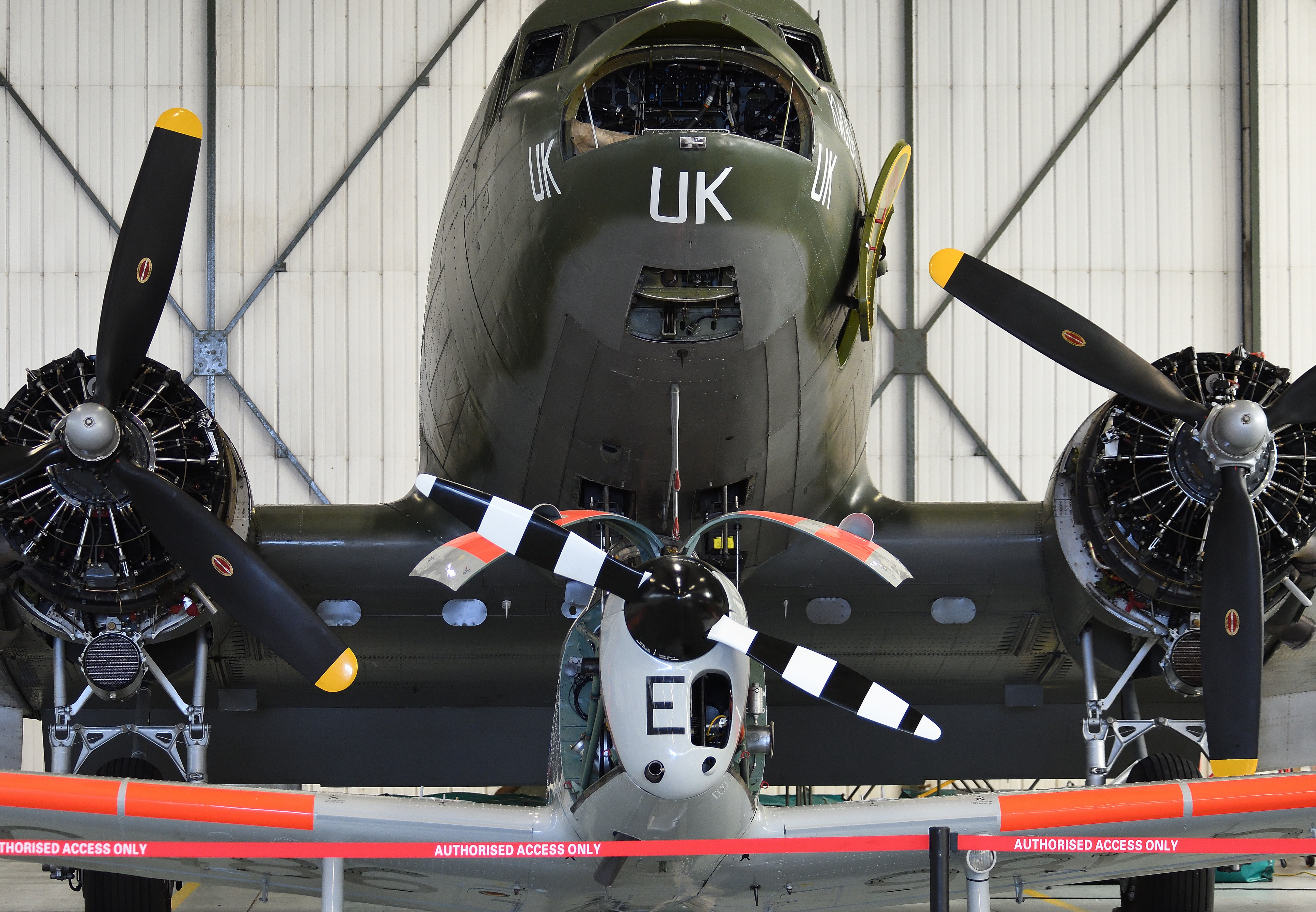 BBMF Chipmunk and Dakota aircraft at RAF Coningsby