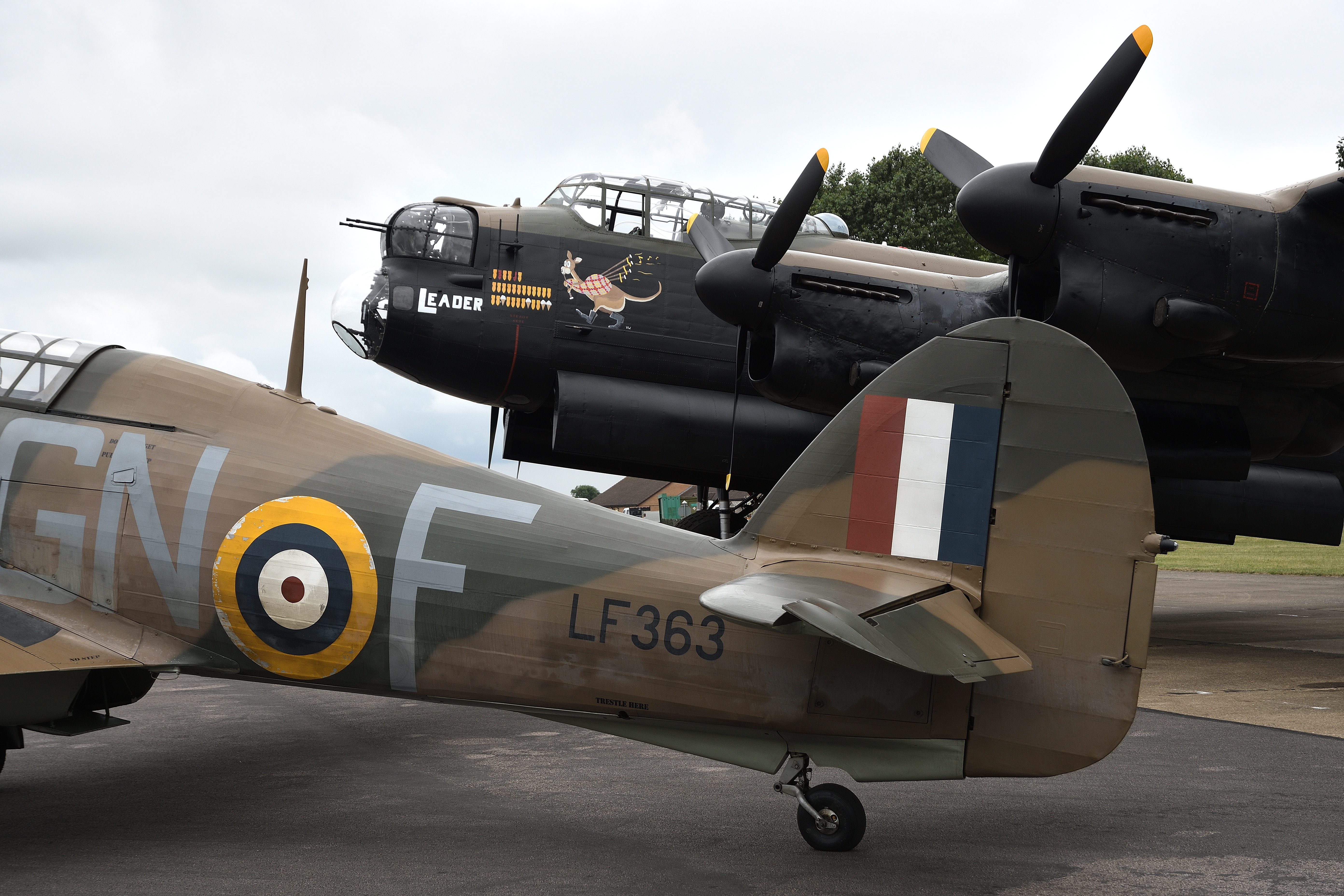 BBMF Hurricane LF363 and Lancaster PA474