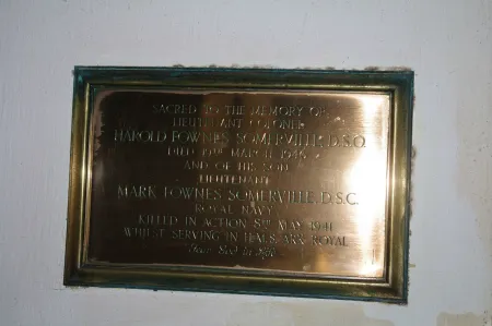 Brass plaque.