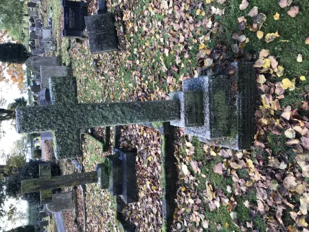 Gravestone in the shape of a cross
