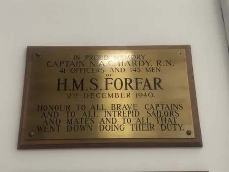 HMS Forfar and Captain N A C Hardy