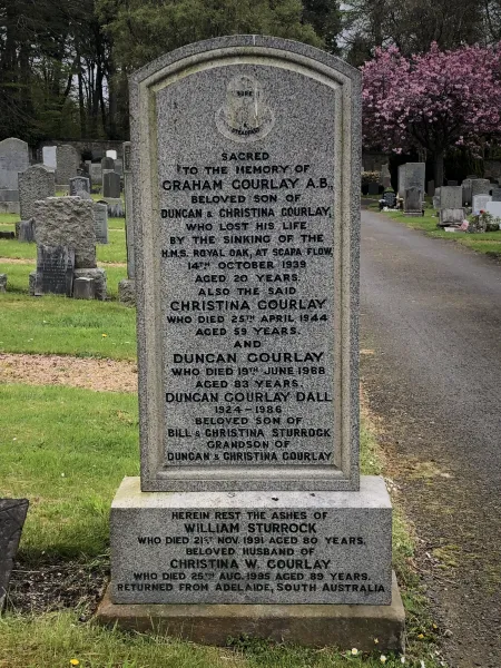 Granite family gravestone