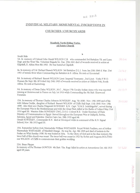 Transcript of Sowerby family memorial.