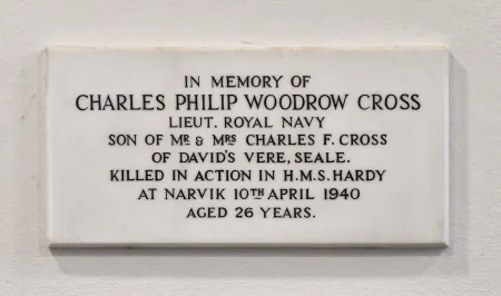 Lieutenant C P W Cross tablet detail