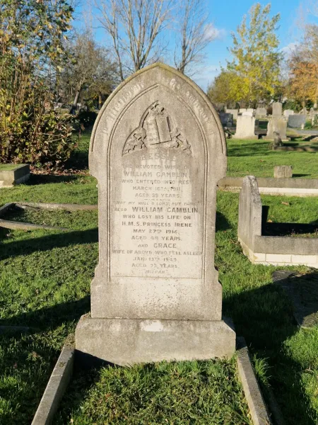 Full view of headstone