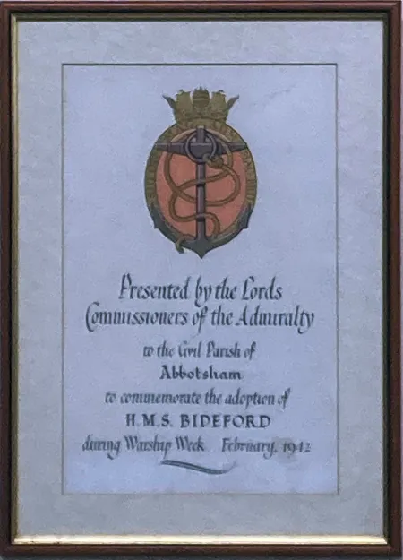 Adoption of H.M.S. BIDEFORD