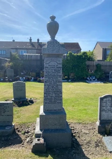 Granite pillar topped with an urn