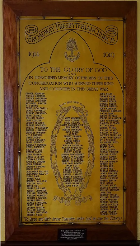 The brass plaque