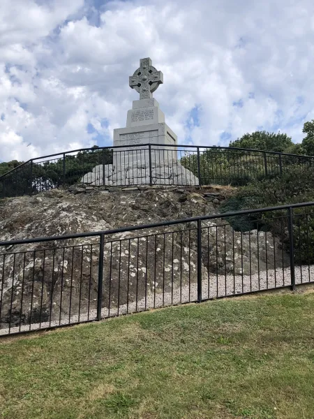 View of memorial from lower down the  hill
