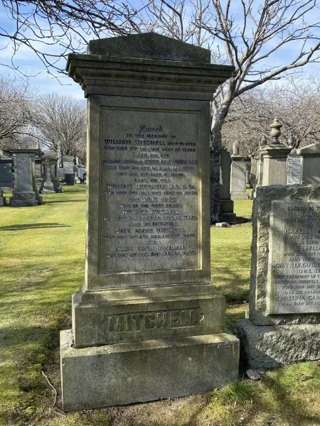 Gravestone with "MITCHELL" along the base