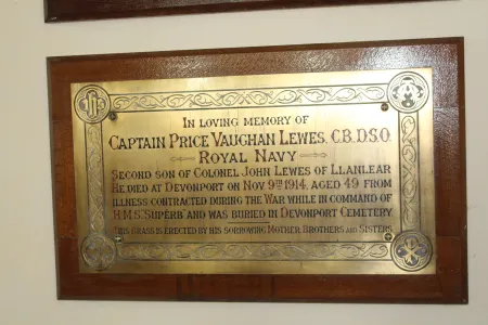 Memorial to captain P V Lewes
