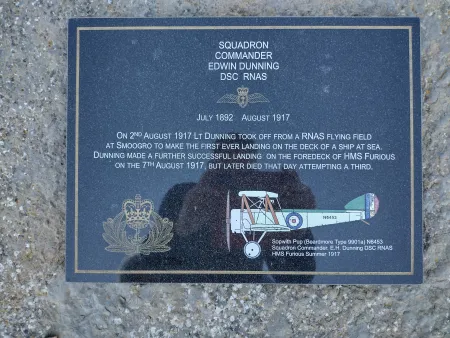 Tablet with engraving of a WW1 biplane