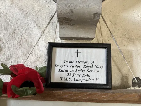 D Taylor memorial in St Mary's Church Great Washbourne