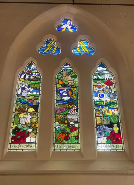 Stained glass window.