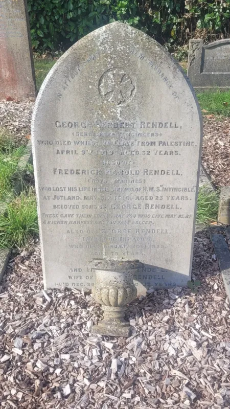 F H Rendell addition to gravestone