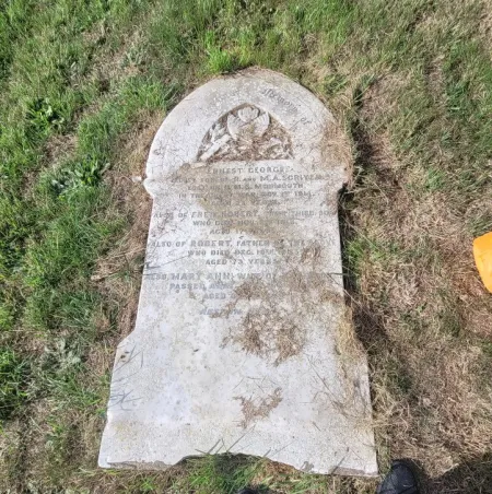 E G Scrivens addition to gravestone