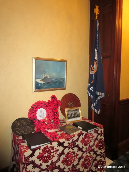 Memorial to H.M.S. ST CHRISTOPHER inside Highland Hotel