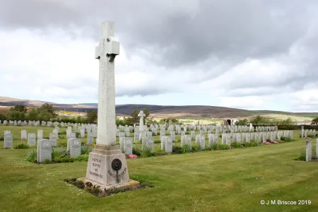Memorial to crew of H.M.S. VANGUARD, exploded and sank in Scapa Flow 9th July 1917