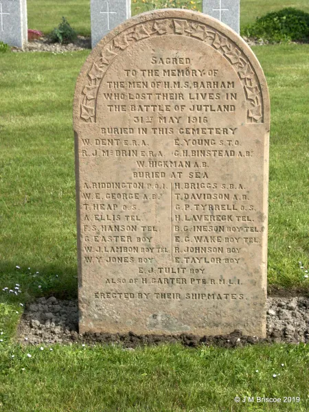 Memorial to the men of H.M.S. BARHAM who lost their lives at the Battle of Jutland