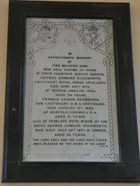 Lieutenant G E and Sub Lieutenant F S Dodsworth - plaque