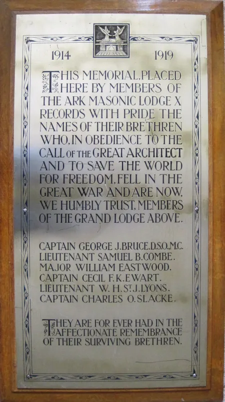 Ark Masonic Lodge X - WW1