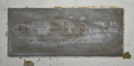Commander E F Disbrowe R.N. tablet