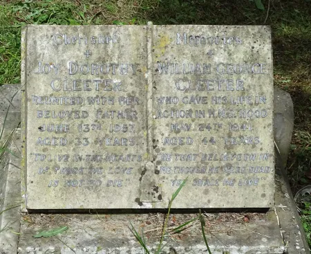 W G  Cleeter on family gravestone St Mary Extra cemetery Southampton