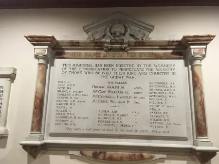 Roll of Honour at Gilnahirk Presbyterian Church