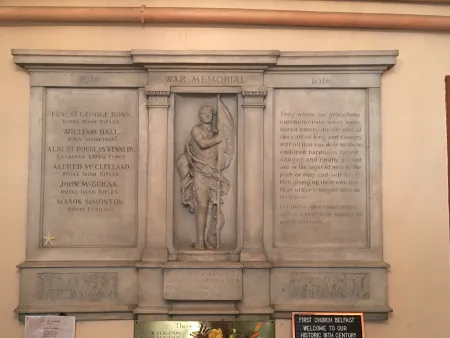 First Presbyterian Church, Belfast, war memorial