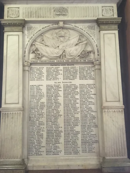 Roll of Honour , May Street Presbyterian Church