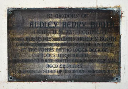 Lieut A H Booth plaque