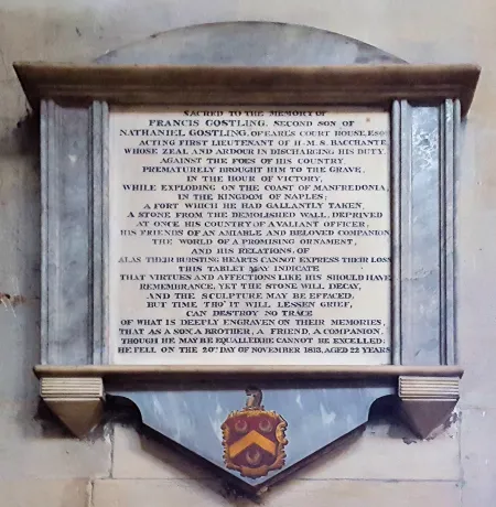 Ist Lieutenant Francis Gostling tablet