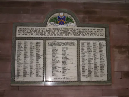 Members of the Stationery, Printing and Allied Trades of Belfast WW1 memorial