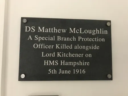 Metropolitan Police Special Branch, WW1: Detective Sergeant Matthew McLoughlin memorial