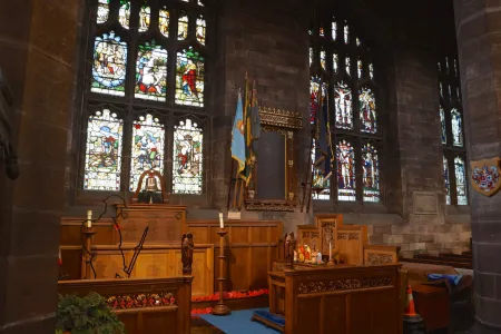 The church's memorial area - the children's chapel is in the foreground