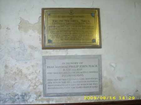 Lieutenant Commander R M Mack RN - Plaque