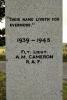Second World War inscription in black capital lettering. 