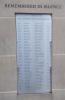 Close up of panel of names on the pillar