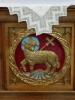 Close up image of the logo on the front of the memorial