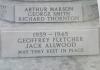 Names inscribed on the war memorial