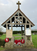 Memorial gate from the road