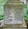 Close-up of names inscribed - WW1