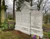 Lang family gravestone cemetery setting
