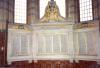 stone triptych with names carved into eight panels of ivory coloured French marble