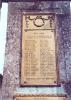 Plaque with raised lettering.