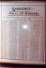 Handwritten roll of honour.