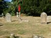 Long view of war memorial gravestone