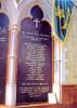 Board with list of names, and flag.