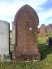 Gothic shaped red sandstone family gravestone