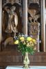 Wooden carving depicting St George and the dragon.